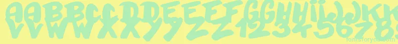 Bayday Font – Green Fonts on Yellow Background