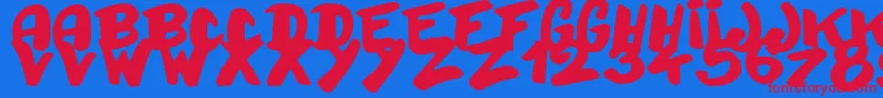 Bayday Font – Red Fonts on Blue Background