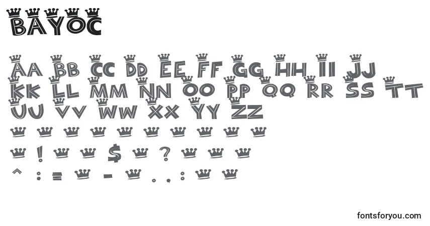 A fonte BAYOC    (120841) – alfabeto, números, caracteres especiais