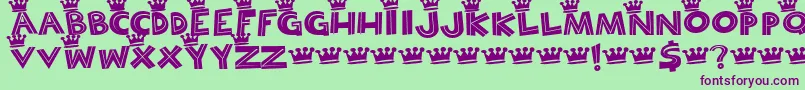 Police BAYOC    – polices violettes sur fond vert