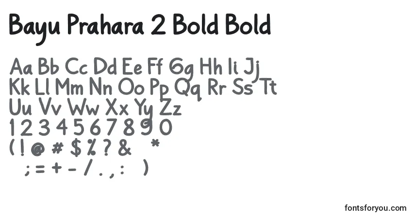Schriftart Bayu Prahara 2 Bold Bold – Alphabet, Zahlen, spezielle Symbole
