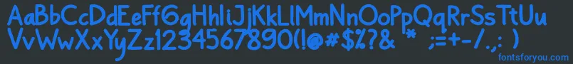 フォントBayu Prahara 2 Bold Bold – 黒い背景に青い文字