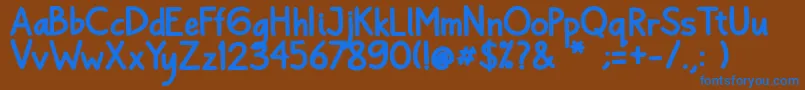 フォントBayu Prahara 2 Bold Bold – 茶色の背景に青い文字