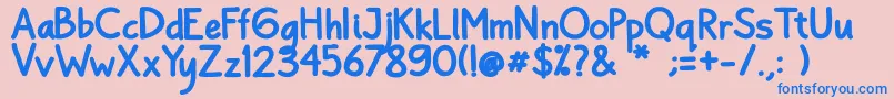 Bayu Prahara 2 Bold Bold-Schriftart – Blaue Schriften auf rosa Hintergrund