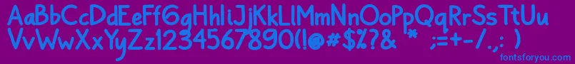 Bayu Prahara 2 Bold Bold-Schriftart – Blaue Schriften auf violettem Hintergrund