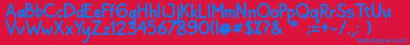 Czcionka Bayu Prahara 2 Bold Bold – niebieskie czcionki na czerwonym tle