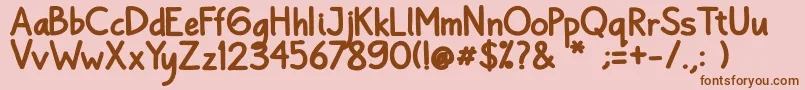 Bayu Prahara 2 Bold Bold-Schriftart – Braune Schriften auf rosa Hintergrund