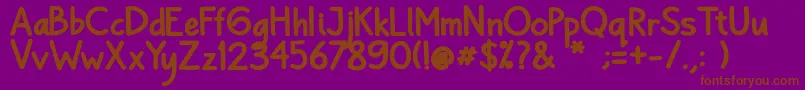 フォントBayu Prahara 2 Bold Bold – 紫色の背景に茶色のフォント