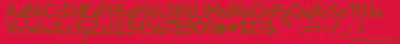 Bayu Prahara 2 Bold Bold-Schriftart – Braune Schriften auf rotem Hintergrund