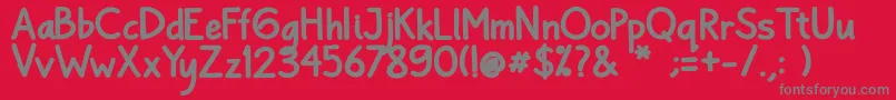 Bayu Prahara 2 Bold Bold-fontti – harmaat kirjasimet punaisella taustalla