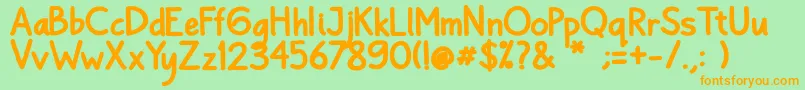 Bayu Prahara 2 Bold Bold-Schriftart – Orangefarbene Schriften auf grünem Hintergrund