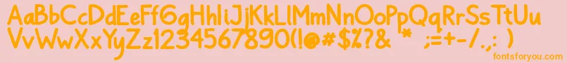 Bayu Prahara 2 Bold Bold-Schriftart – Orangefarbene Schriften auf rosa Hintergrund