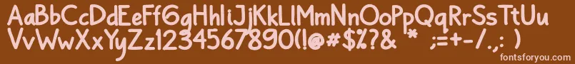 Bayu Prahara 2 Bold Bold-fontti – vaaleanpunaiset fontit ruskealla taustalla