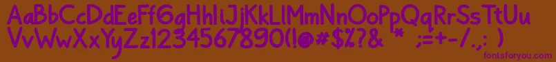 Bayu Prahara 2 Bold Bold-Schriftart – Violette Schriften auf braunem Hintergrund