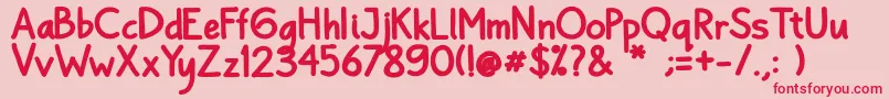 フォントBayu Prahara 2 Bold Bold – ピンクの背景に赤い文字
