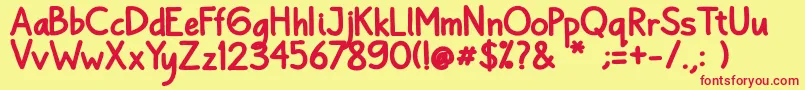 Bayu Prahara 2 Bold Bold-fontti – punaiset fontit keltaisella taustalla
