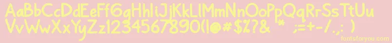 フォントBayu Prahara 2 Bold Bold – 黄色のフォント、ピンクの背景