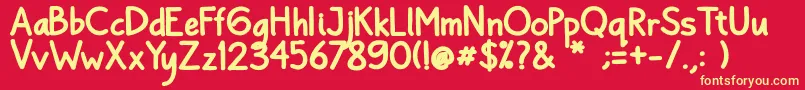 Bayu Prahara 2 Bold Bold-fontti – keltaiset fontit punaisella taustalla