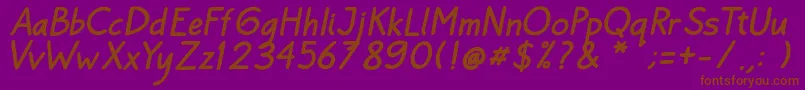 Шрифт Bayu Prahara 2 BoldItalic – коричневые шрифты на фиолетовом фоне