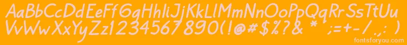 Bayu Prahara 2 BoldItalic Font – Pink Fonts on Orange Background