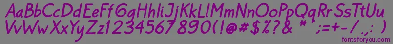 Bayu Prahara 2 BoldItalic Font – Purple Fonts on Gray Background