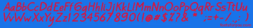 Bayu Prahara 2 BoldItalic Font – Red Fonts on Blue Background