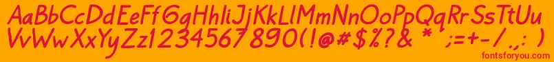 Bayu Prahara 2 BoldItalic Font – Red Fonts on Orange Background