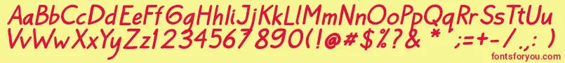 Bayu Prahara 2 BoldItalic Font – Red Fonts on Yellow Background