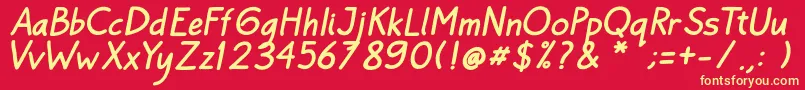 Bayu Prahara 2 BoldItalic Font – Yellow Fonts on Red Background