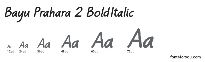Größen der Schriftart Bayu Prahara 2 BoldItalic
