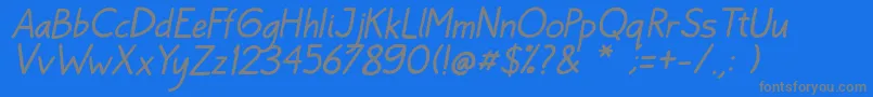 Bayu Prahara 2 Italic-Schriftart – Graue Schriften auf blauem Hintergrund
