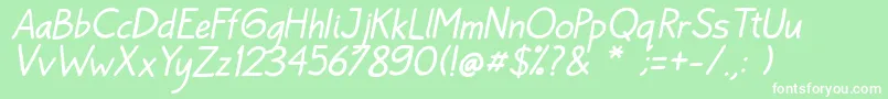 Police Bayu Prahara 2 Italic – polices blanches sur fond vert