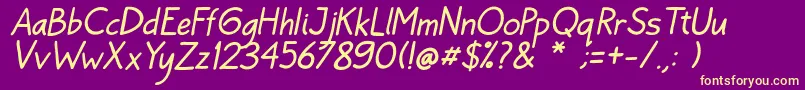 fuente Bayu Prahara 2 Italic – Fuentes Amarillas Sobre Fondo Morado