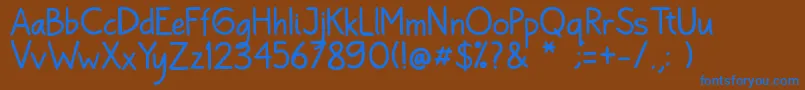 Bayu Prahara 2 Reguler Font – Blue Fonts on Brown Background