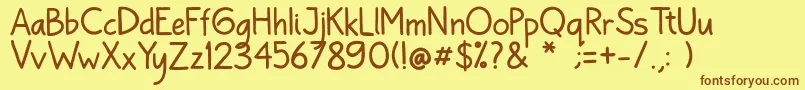 Bayu Prahara 2 Reguler Font – Brown Fonts on Yellow Background