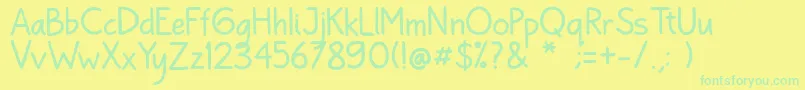 Bayu Prahara 2 Reguler Font – Green Fonts on Yellow Background