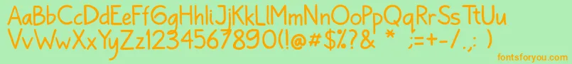 Bayu Prahara 2 Reguler Font – Orange Fonts on Green Background