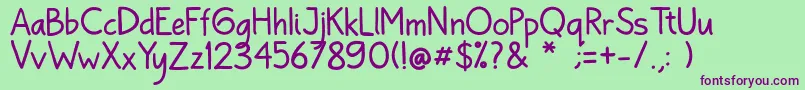Bayu Prahara 2 Reguler Font – Purple Fonts on Green Background