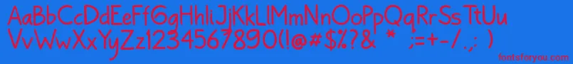 Bayu Prahara 2 Reguler Font – Red Fonts on Blue Background