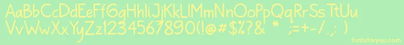 Bayu Prahara 2 Reguler Font – Yellow Fonts on Green Background
