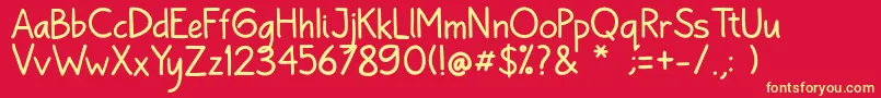 Bayu Prahara 2 Reguler Font – Yellow Fonts on Red Background