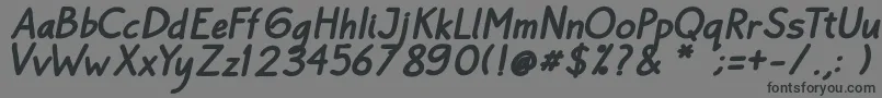 フォントBayu Prahara Bold BoldItalic – 黒い文字の灰色の背景