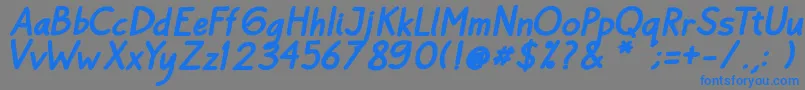 フォントBayu Prahara Bold BoldItalic – 灰色の背景に青い文字