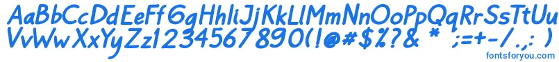 Шрифт Bayu Prahara Bold BoldItalic – синие шрифты на белом фоне