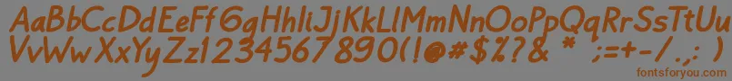 Шрифт Bayu Prahara Bold BoldItalic – коричневые шрифты на сером фоне