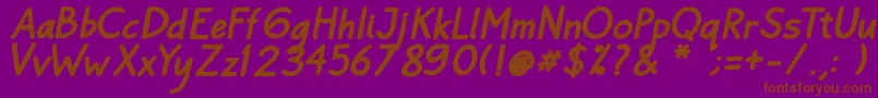 Bayu Prahara Bold BoldItalic Font – Brown Fonts on Purple Background