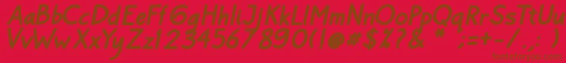 Bayu Prahara Bold BoldItalic Font – Brown Fonts on Red Background