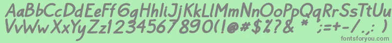 Bayu Prahara Bold BoldItalic Font – Gray Fonts on Green Background