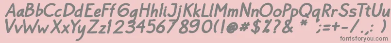 フォントBayu Prahara Bold BoldItalic – ピンクの背景に灰色の文字