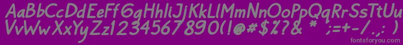 Bayu Prahara Bold BoldItalic Font – Gray Fonts on Purple Background